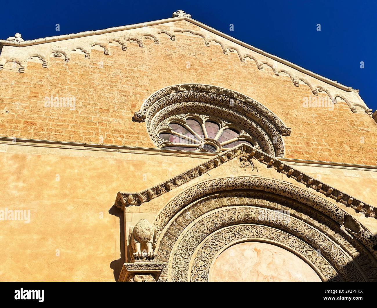 Galatina, Italy. Exterior of the 14th century Santa Caterina d'Alessandria Catholic Church. Stock Photo