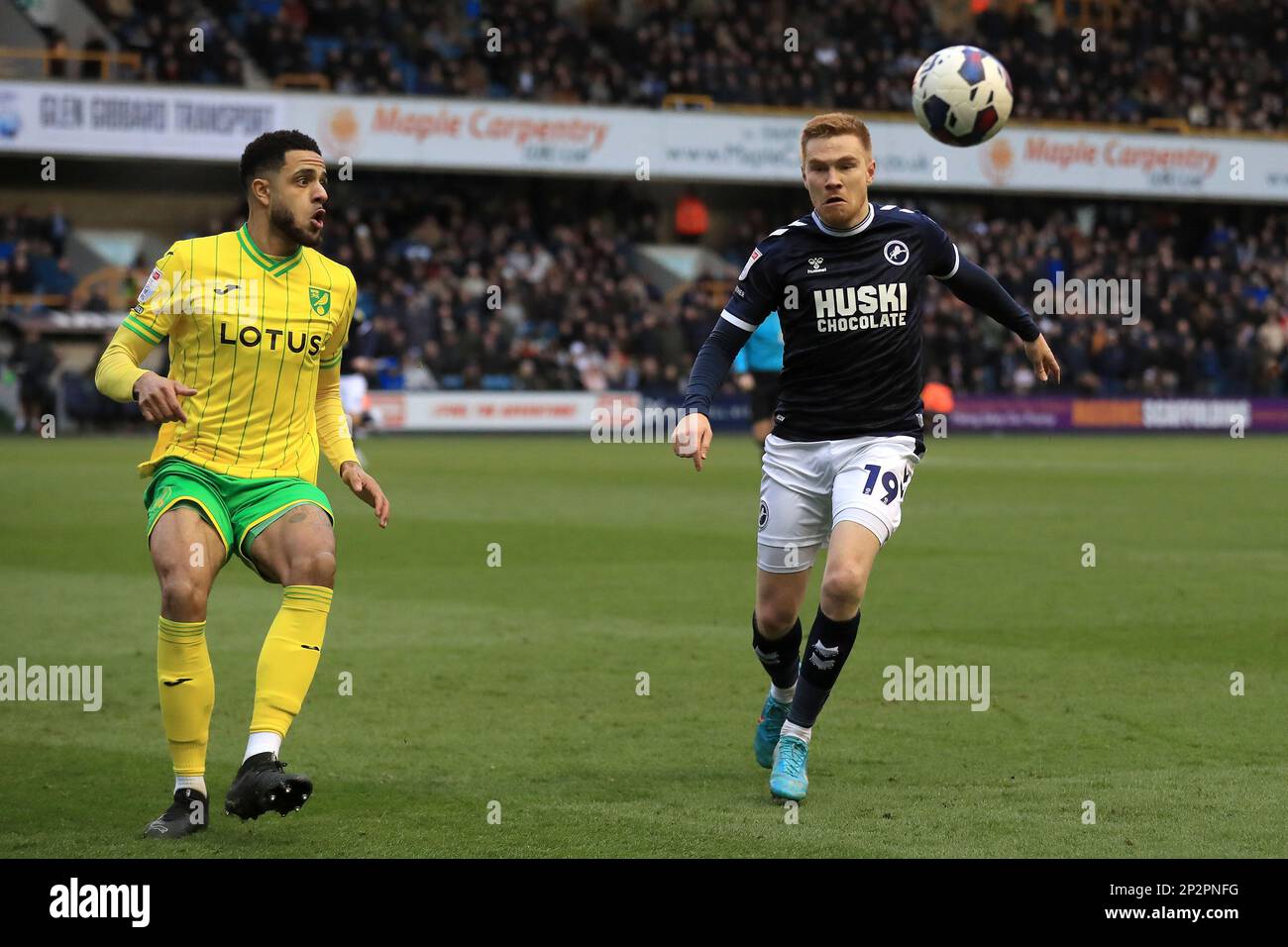 London, UK. 04th Mar, 2023. Duncan Watmore of Millwall in actionduring the EFL Sky Bet Championship match between Millwall and Norwich City at The Den, London, England on 4 March 2023. Photo by Carlton Myrie. Editorial use only, license required for commercial use. No use in betting, games or a single club/league/player publications. Credit: UK Sports Pics Ltd/Alamy Live News Stock Photo