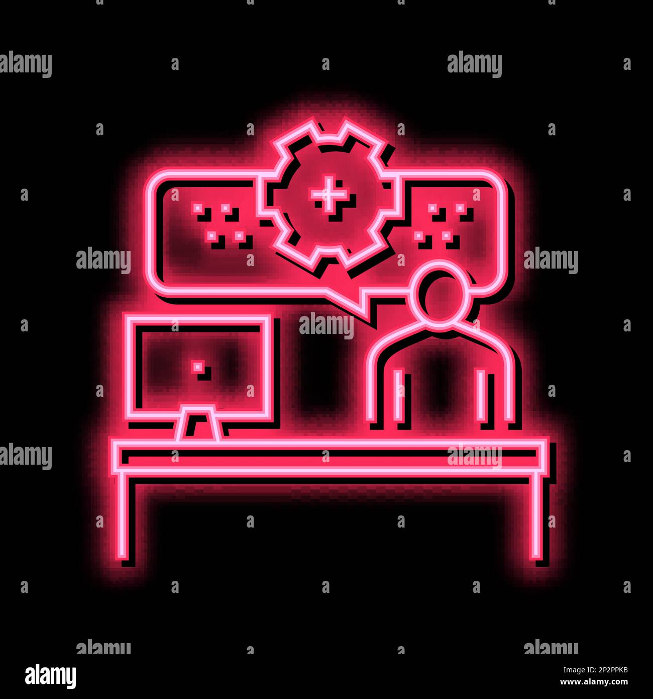 employee working process color icon vector illustration Stock Vector ...