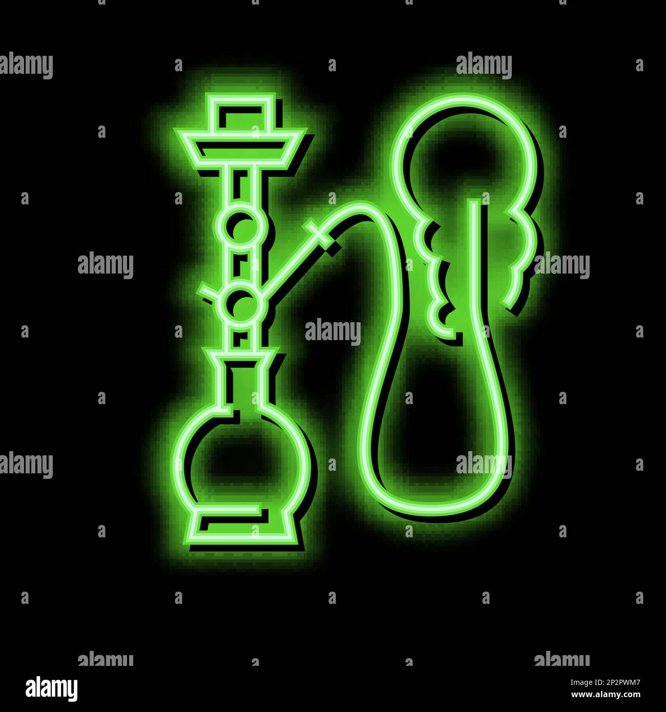 smoke hookah mens leisure neon glow icon illustration Stock Vector ...
