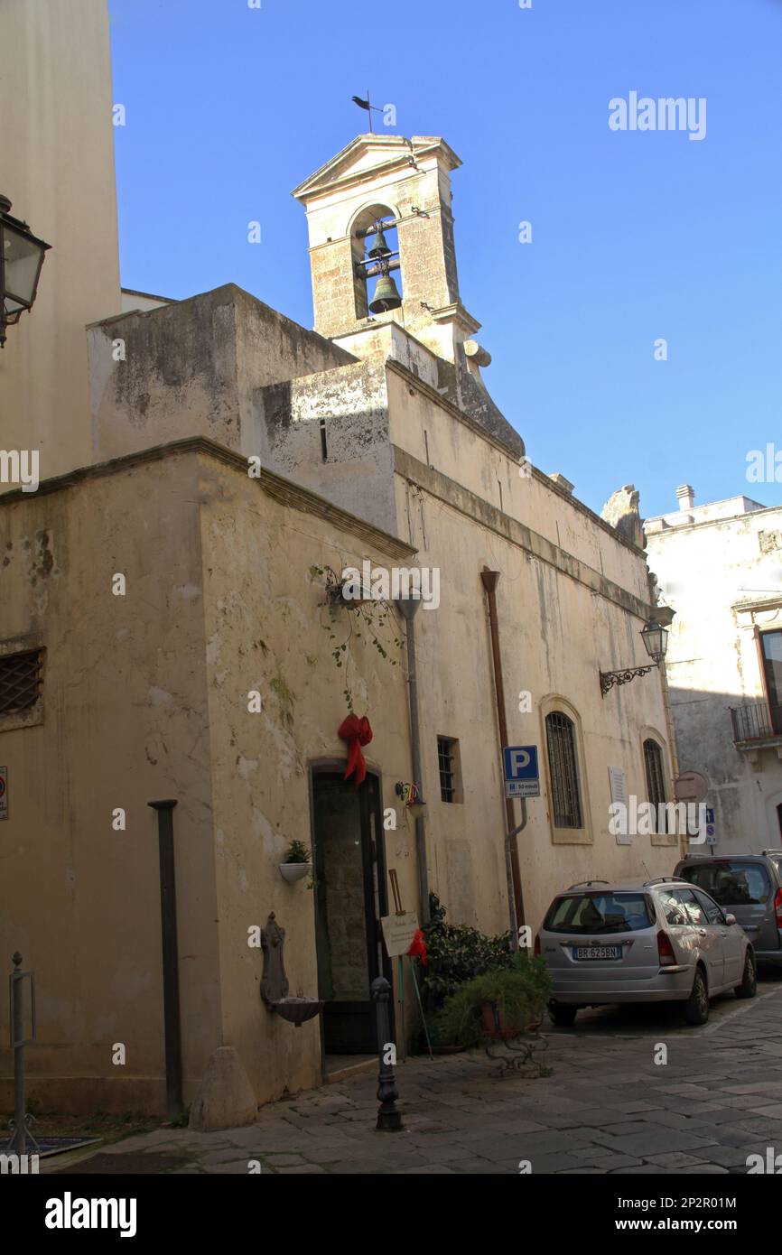 The clock tower (b. 1861) in the historical center of Galatina, Italy Stock Photo