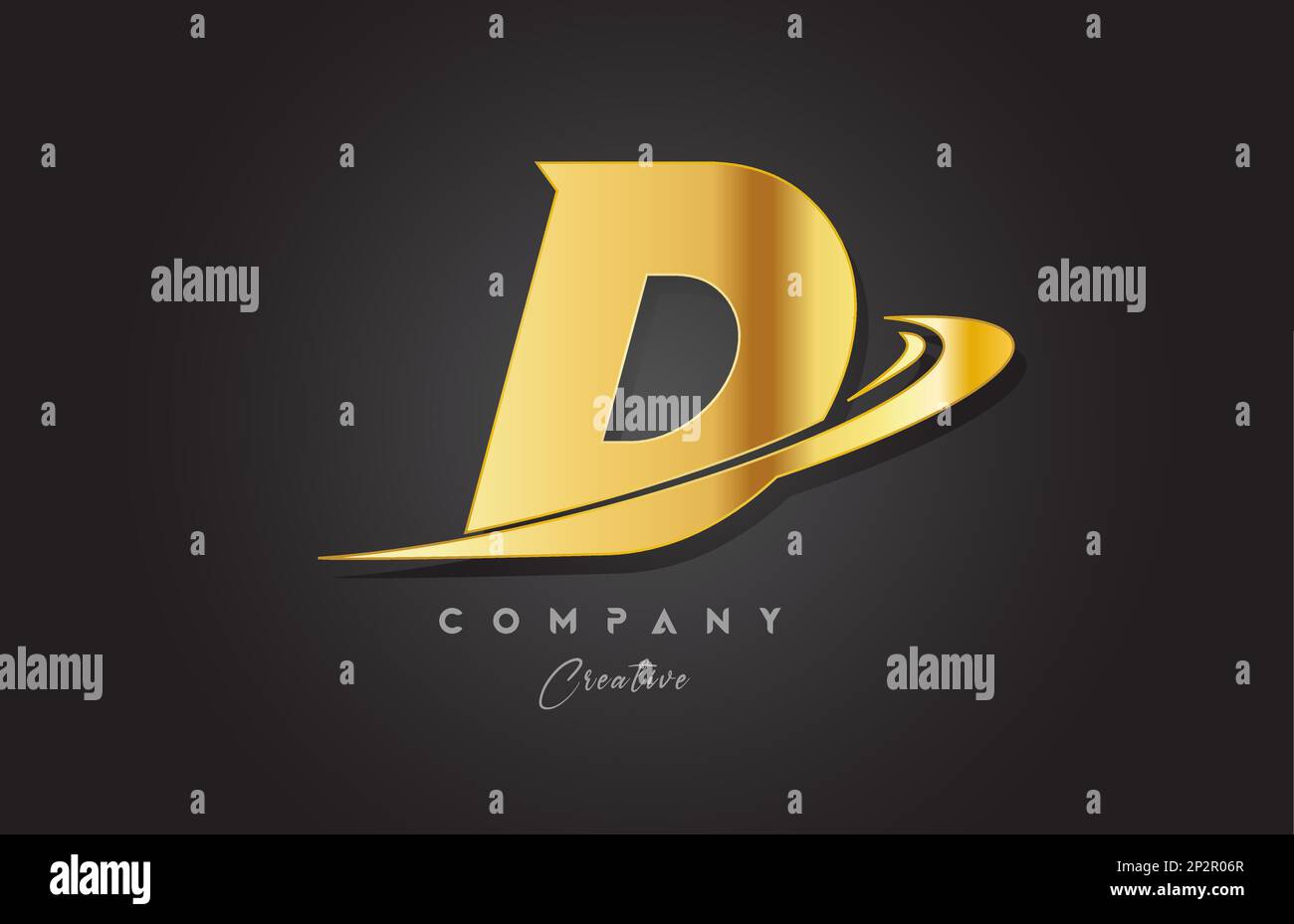 D golden alphabet letter logo icon design. Template for company and ...