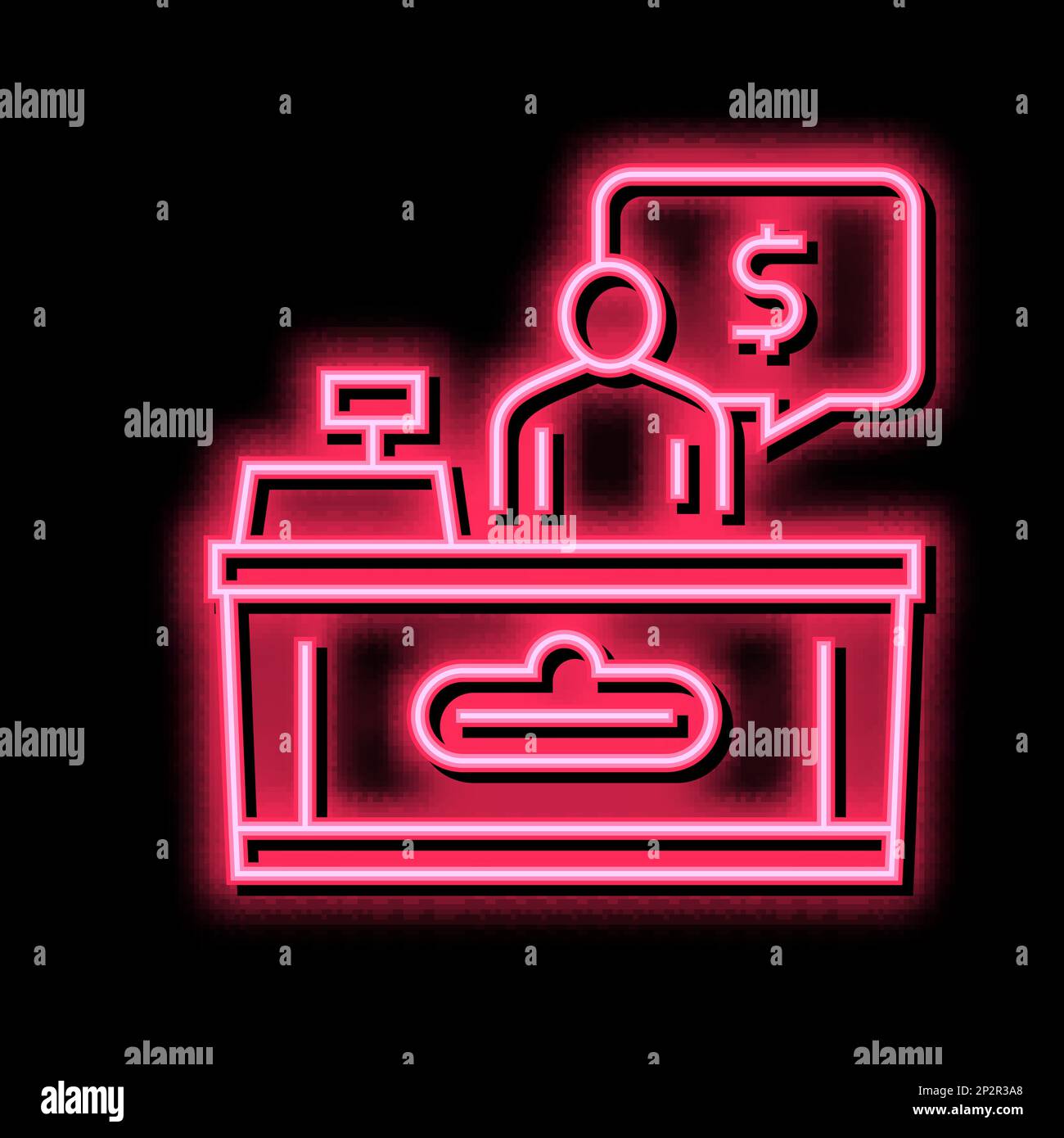 supermarket cashier color icon vector flat illustration Stock Vector ...
