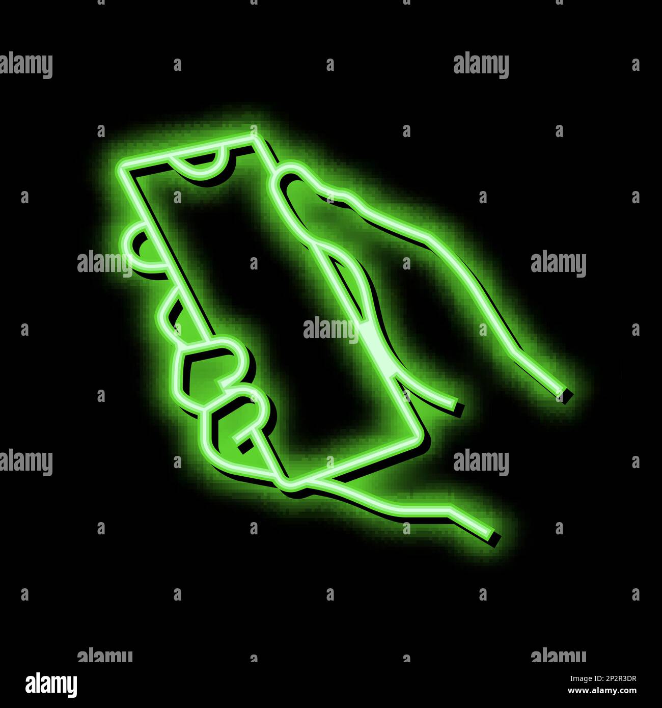 hand holding smartphone neon glow icon illustration Stock Vector Image ...