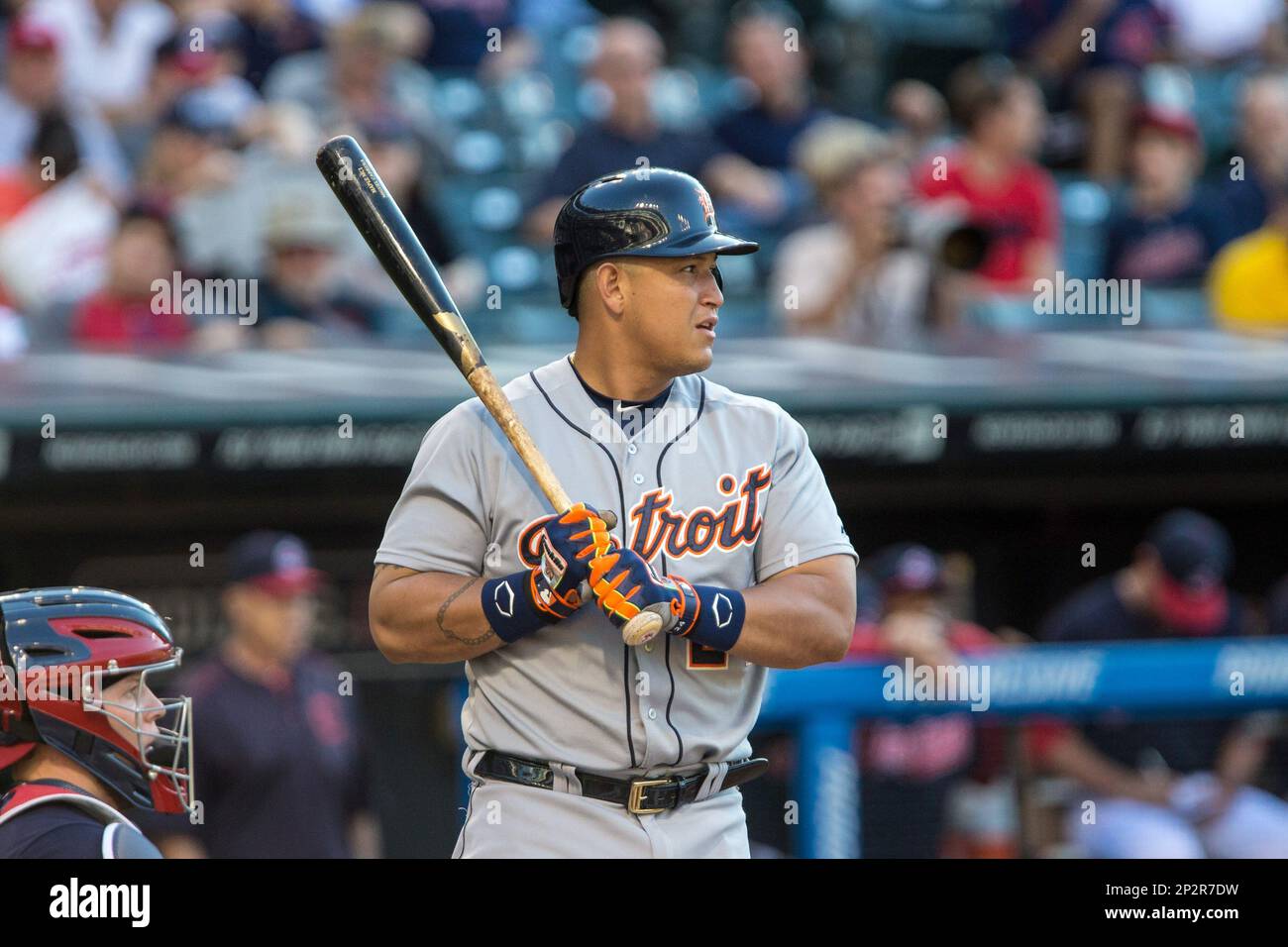 23 June 2015: Detroit Tigers Left field Yoenis Cespedes (52) [6997] at bat  during the game between the Detroit Tigers and Cleveland Indians at  Progressive Field in Cleveland, OH. Detroit defeated Cleveland