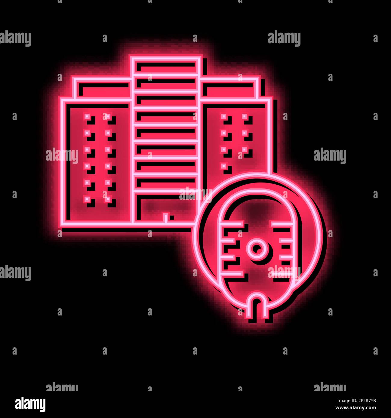 building of radio studio neon glow icon illustration Stock Vector Image ...