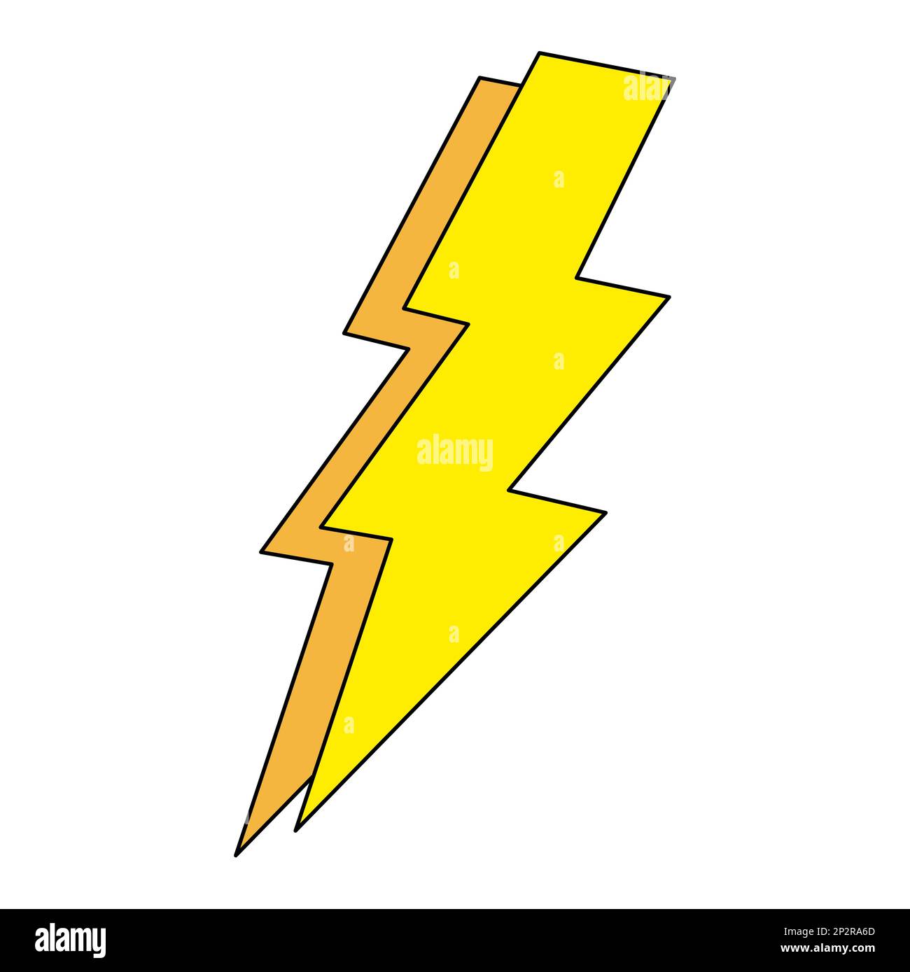 Lightning bolt icon, doodle style flat vector illustration Stock Vector