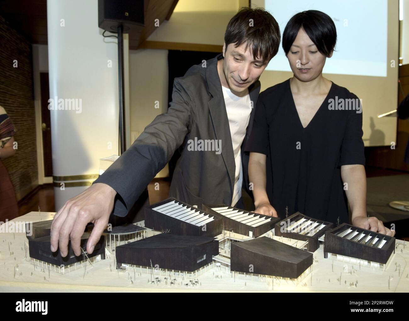 Nicolas Moreau, left, and Hiroko Kusunoki of the French architect
