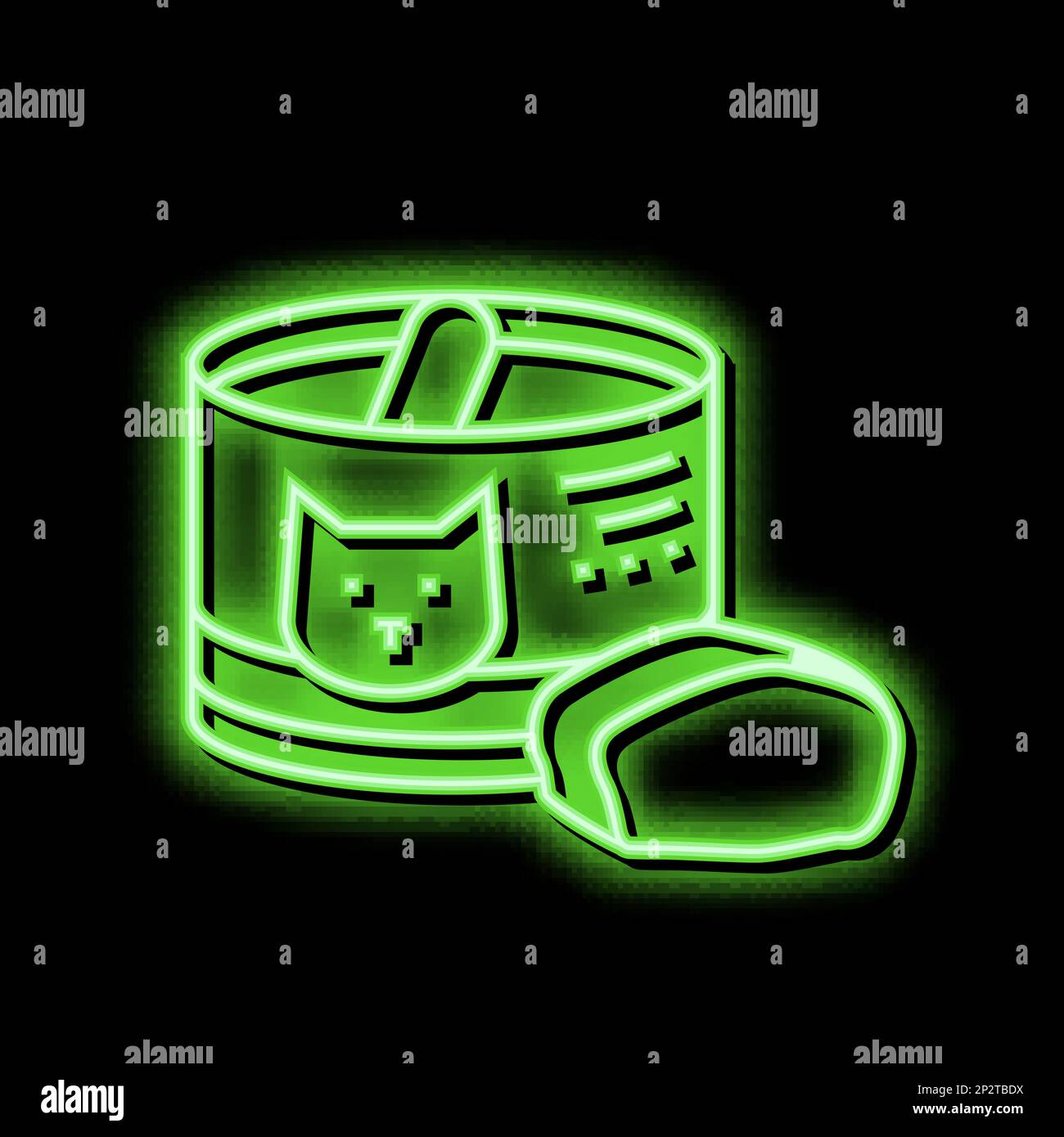 canned food for cat neon glow icon illustration Stock Vector Image ...