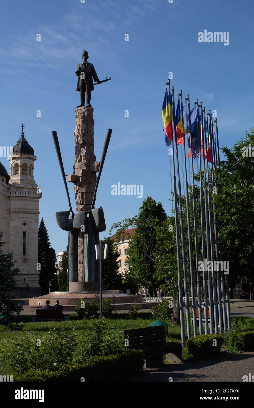 Avram Iancu Statue, outside of the Dormition of the Theotokos Cathedral