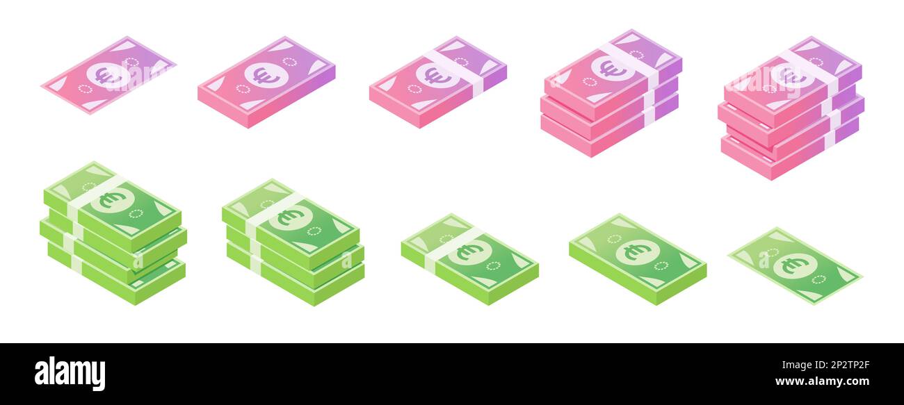 Euro Banknote Isometric Icon Set Stock Vector Image & Art - Alamy