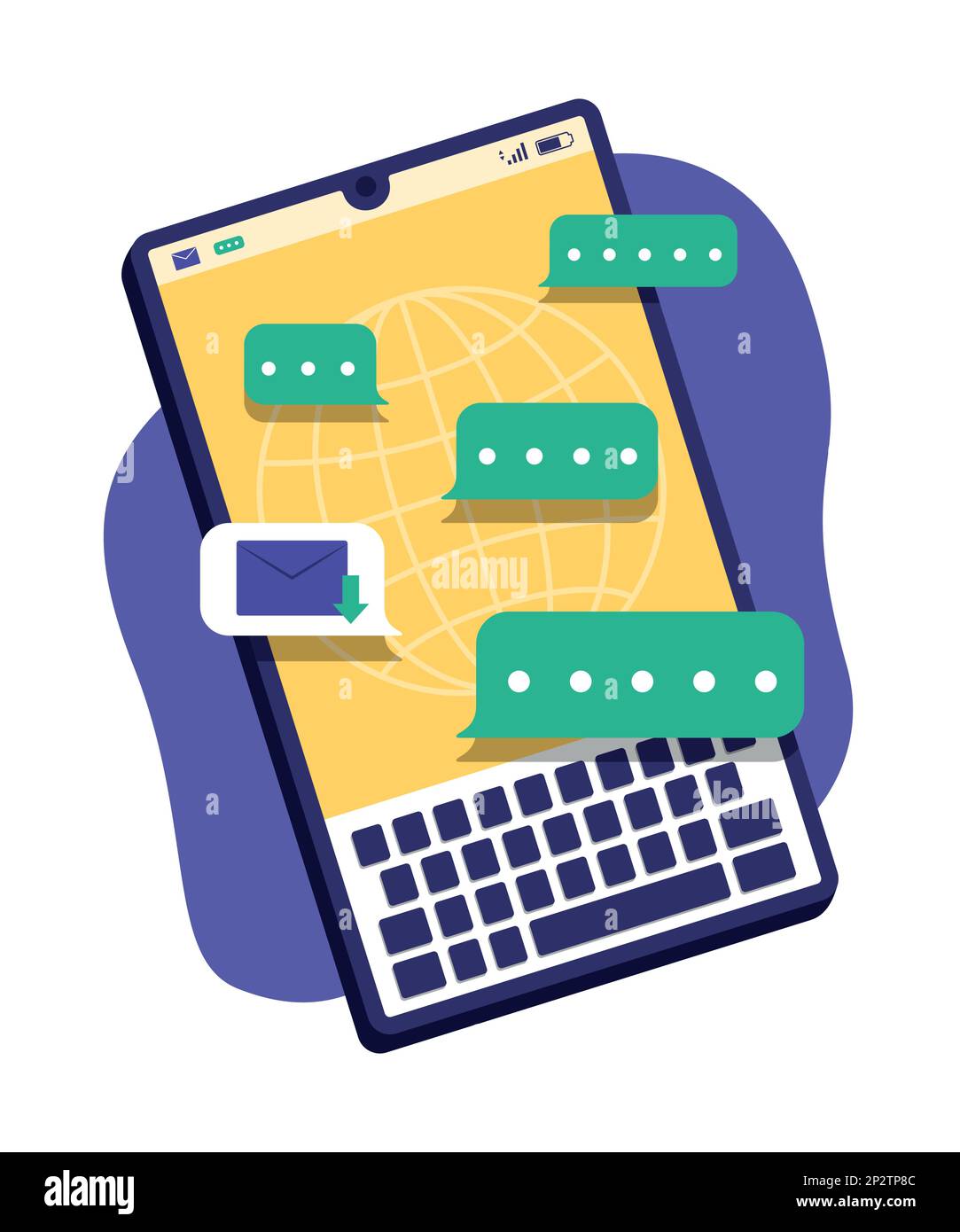 Smartphone with Online Chatting Concept Illustration Stock Vector