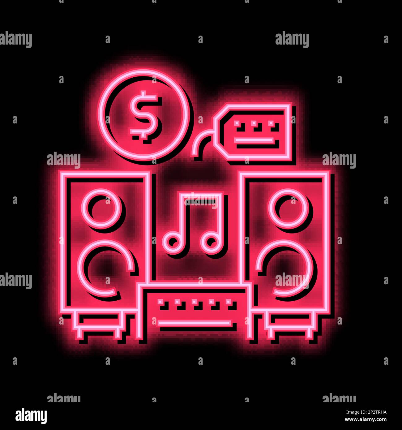 music device rental neon glow icon illustration Stock Vector Image ...