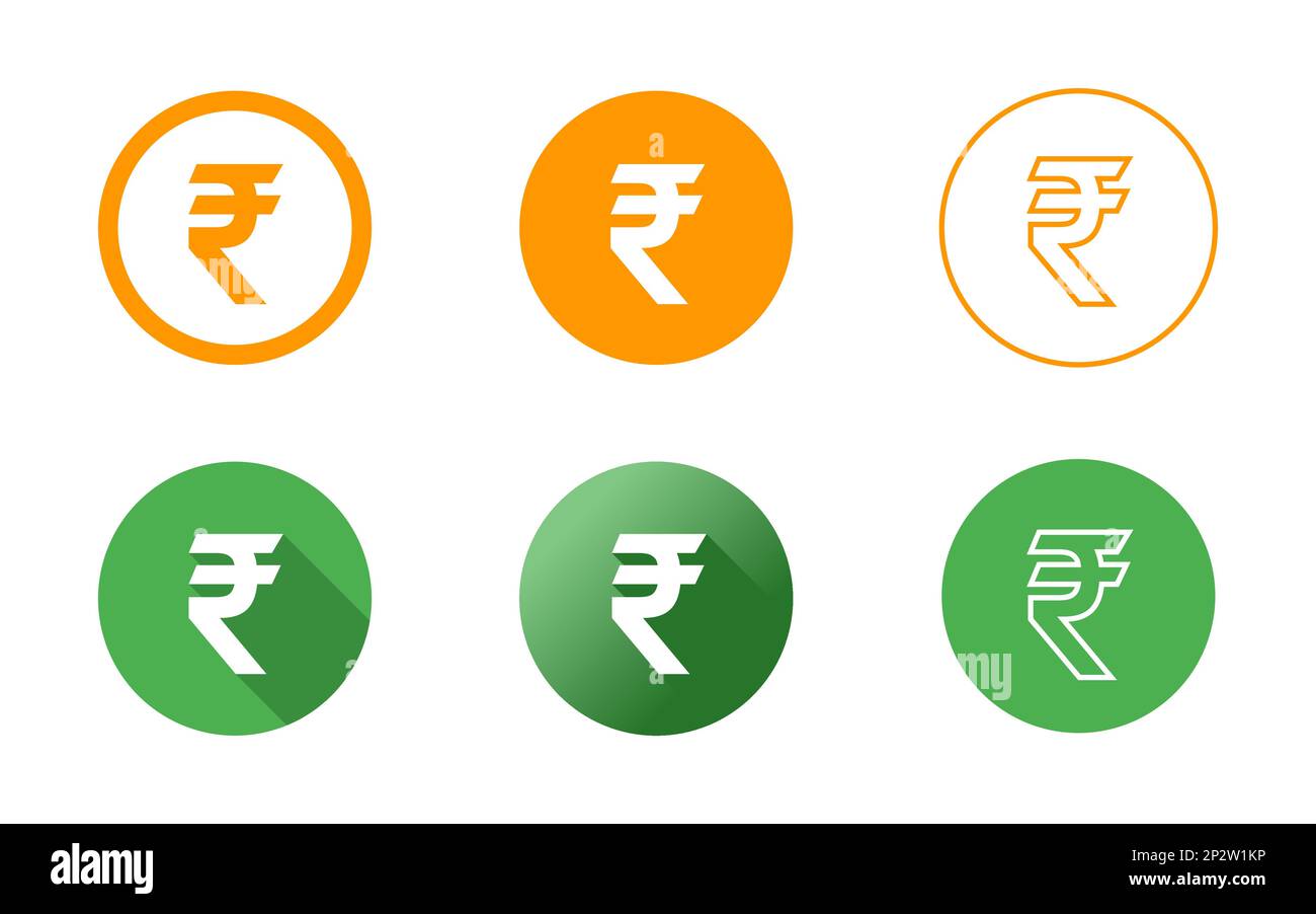 Indian Rupee Symbol Icon Set Stock Vector Image & Art - Alamy