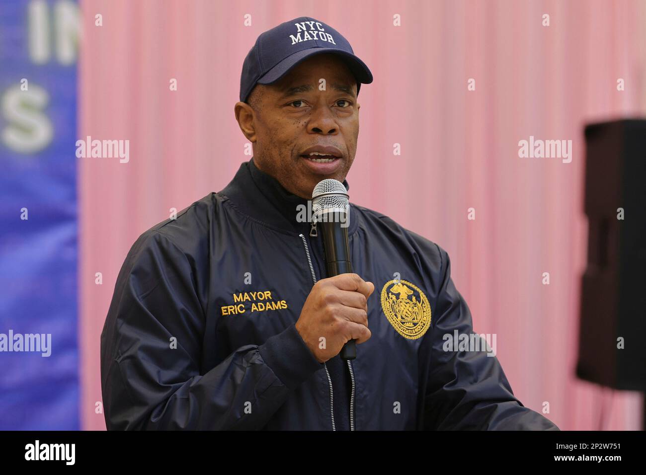 , New York, USA, March 04, 2023 - Mayor Eric Adams deliver remarks at an Interagency Asian American Pacific Islander (AAPI) Community Safety Awareness today in Flushing New York. Photo: Luiz Rampelotto/EuropaNewswire Stock Photo