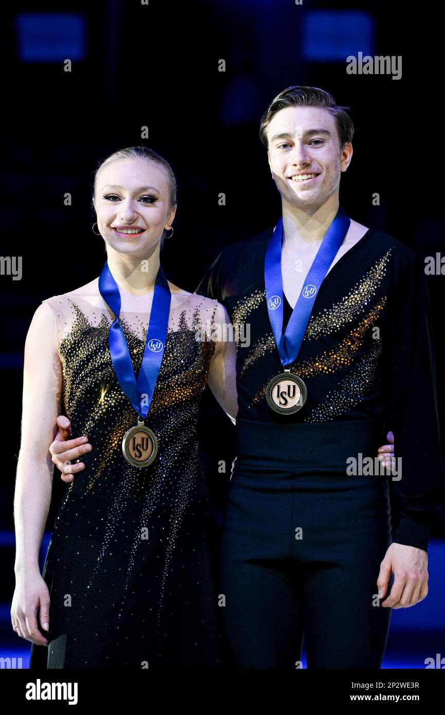 Ice Dance Medal Ceremony, Katerina MRAZKOVA & Daniel MRAZEK (CZE) first