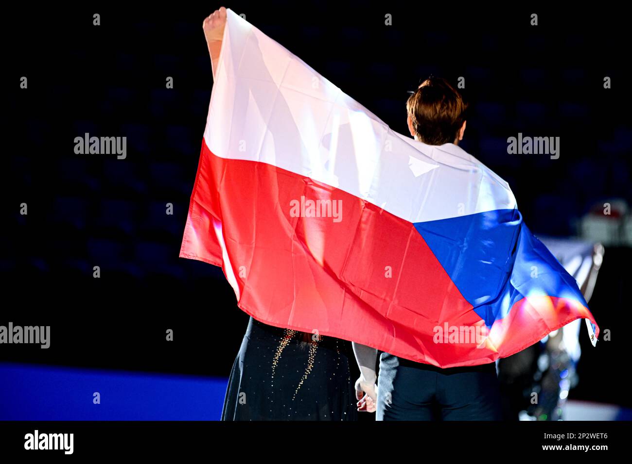 Ice Dance Medal Ceremony, Katerina MRAZKOVA & Daniel MRAZEK (CZE) first place, during Victory