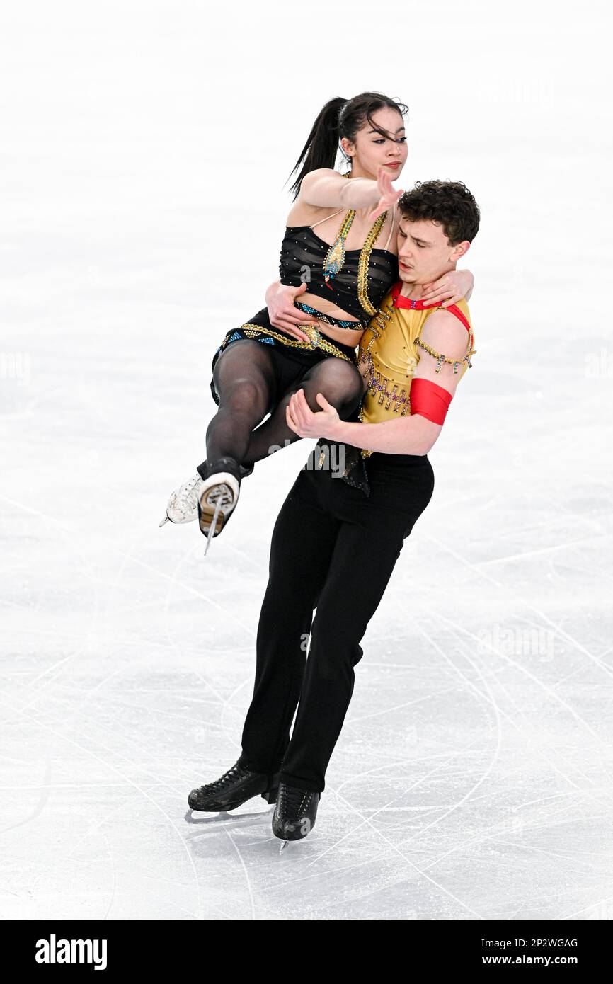Celina FRADJI & JeanHans FOURNEAUX (FRA), during Junior Ice Dance Free