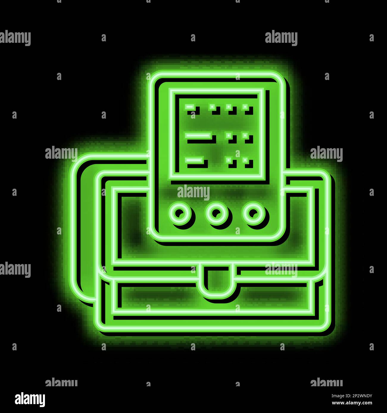 portable cardio device neon glow icon illustration Stock Vector Image ...