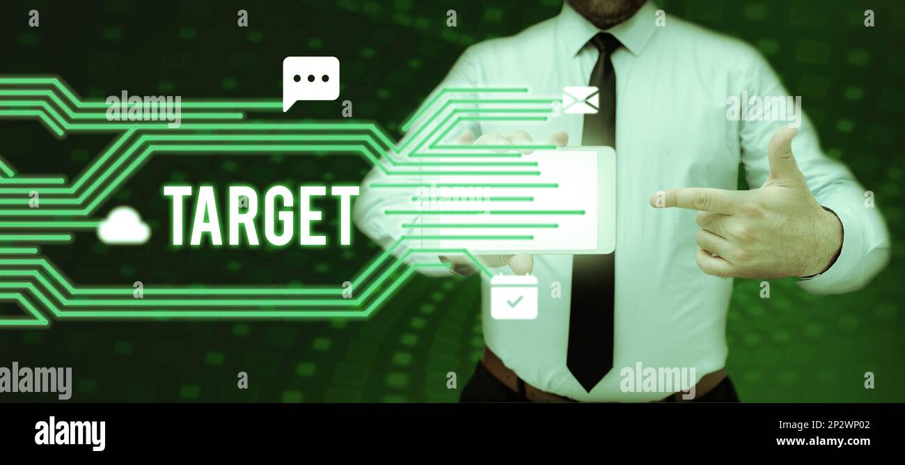 Conceptual display Target. Concept meaning person object or place ...