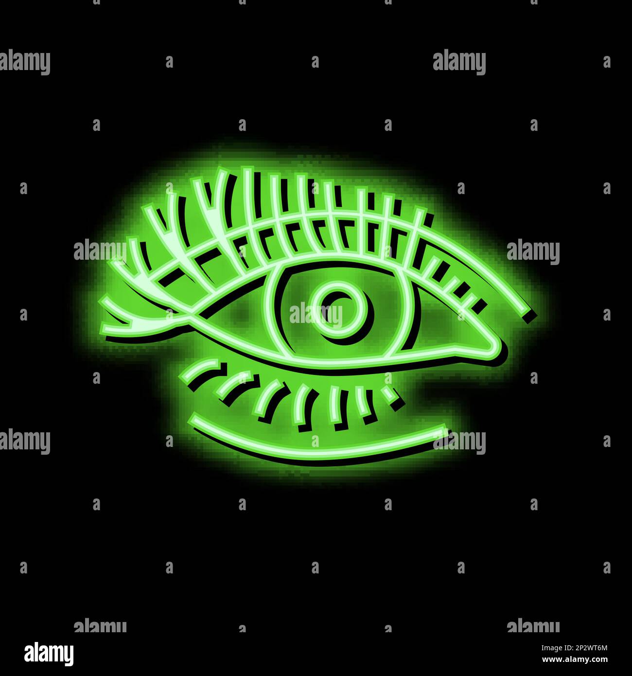 False eyelashes neon glow icon illustration stock vector image art