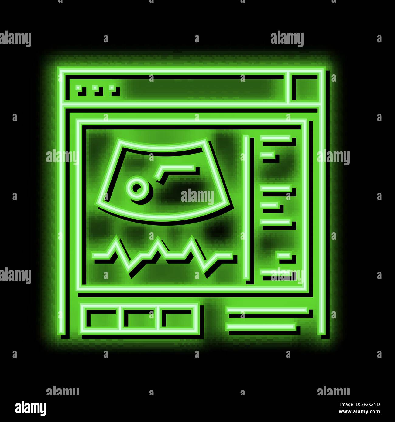 ultrasound radiology neon glow icon illustration Stock Vector Image