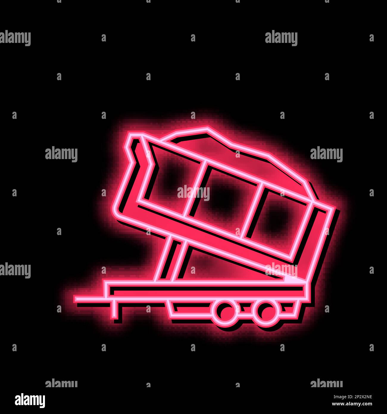 sand transportation trailer neon glow icon illustration Stock Vector ...