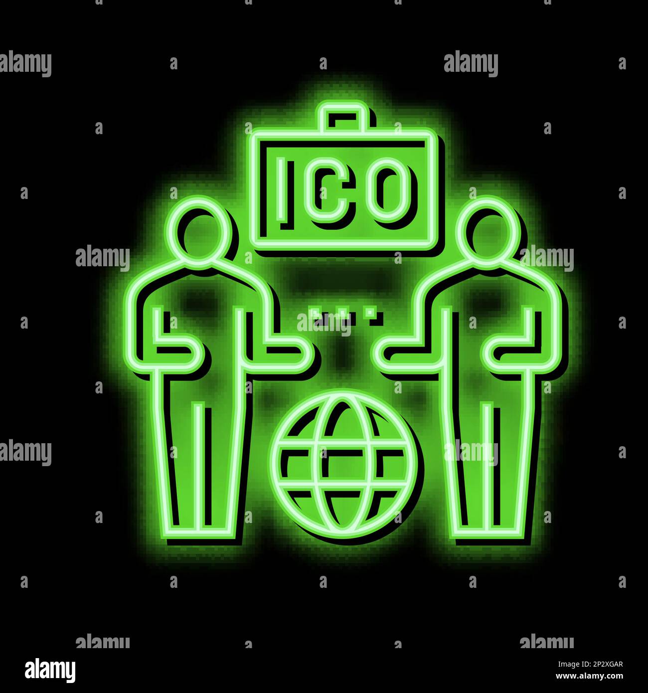Cryptocurrency ico neon glow hi-res stock photography and images - Alamy