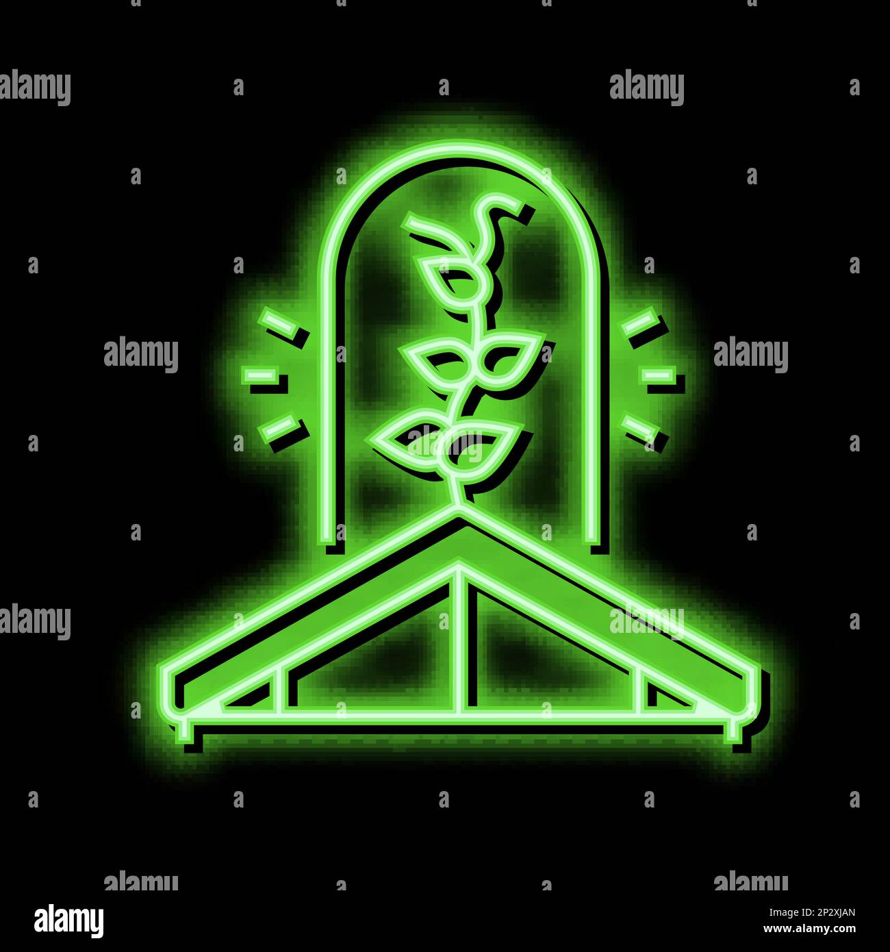 gardening on house roof neon glow icon illustration Stock Vector Image ...