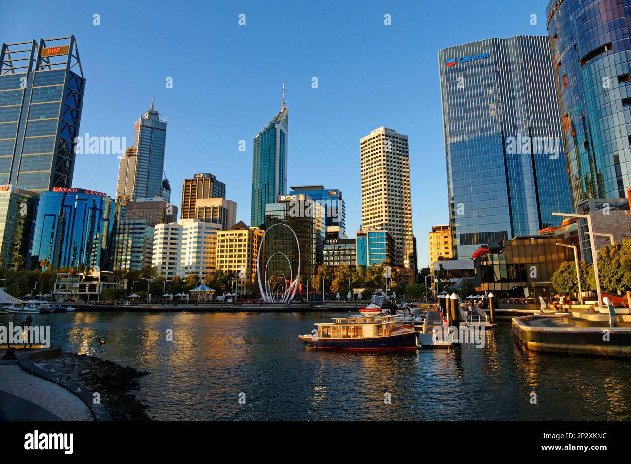 Perth city buildings and skyline 2023, Perth, Western Australia Stock