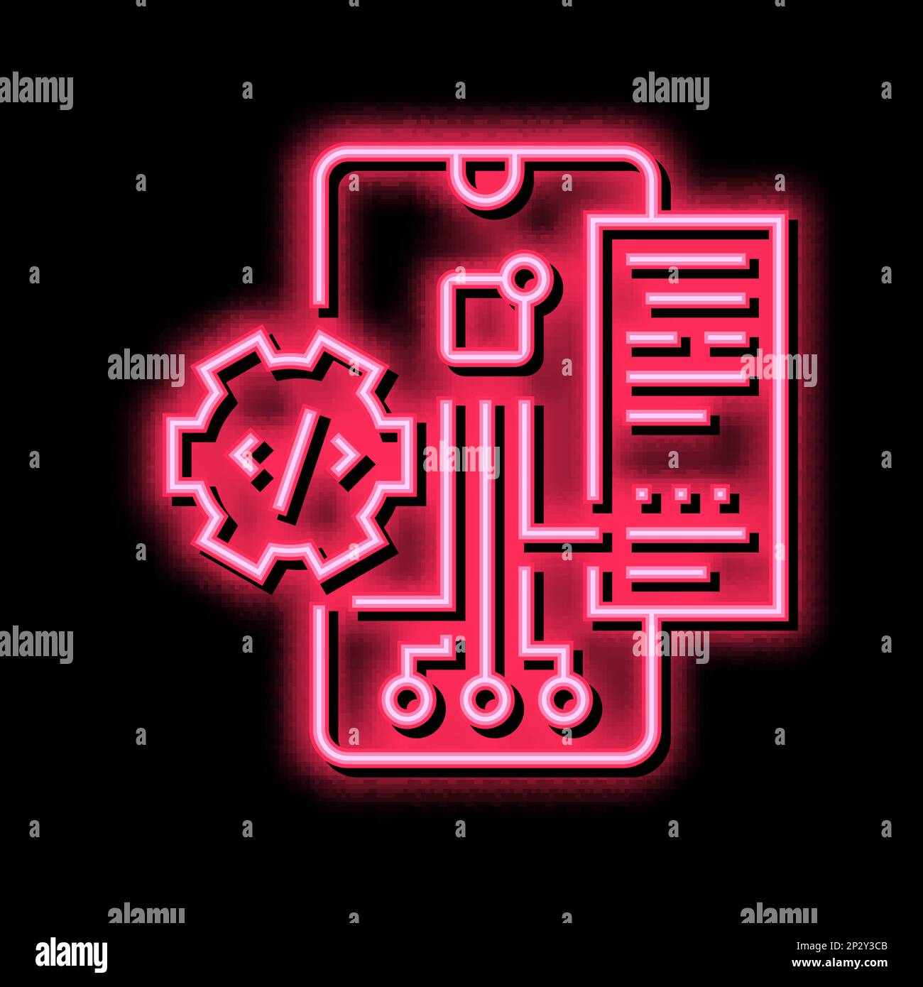 testing application neon glow icon illustration Stock Vector Image ...