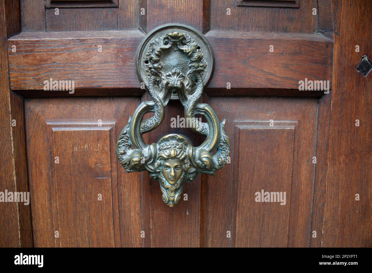 Huge knocker on door of Bran (Sometimes called Dracula's) Castle, on