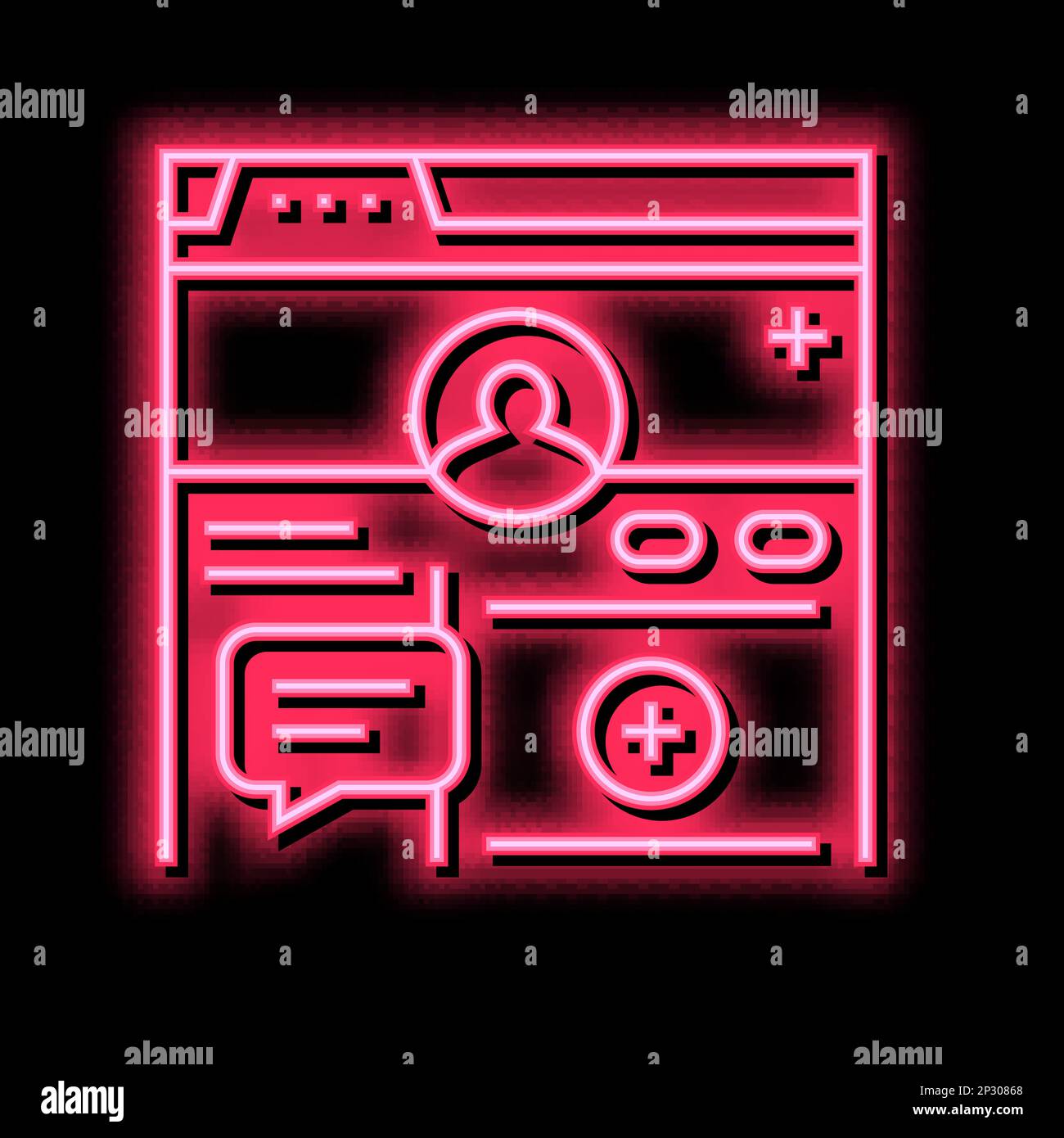 registration social page neon glow icon illustration Stock Vector Image ...