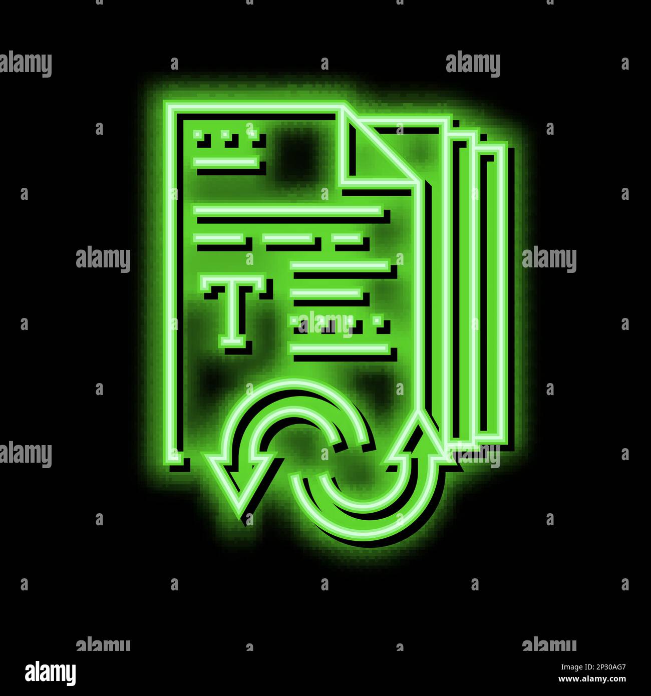 text and fonts converter neon glow icon illustration Stock Vector Image ...