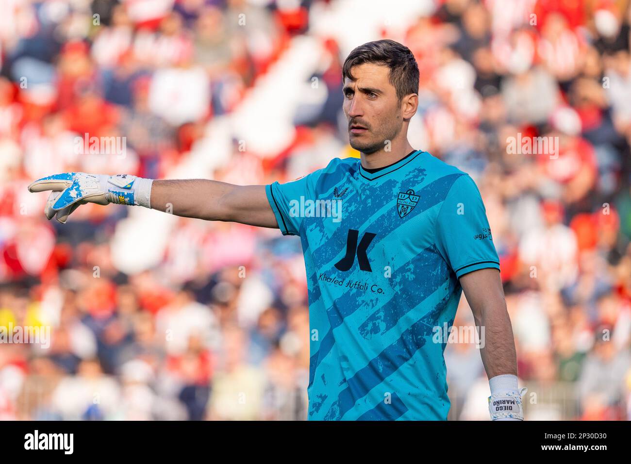 Almeria, Spain. 04th Mar, 2023. Diego Mariño seen during the LaLiga Smartbank 2022/2023 match between UD Almeria and Villarreal CF at Power Horse Stadium. (Final score: UD Almeria 0:2 Villarreal CF). Credit: SOPA Images Limited/Alamy Live News Stock Photo