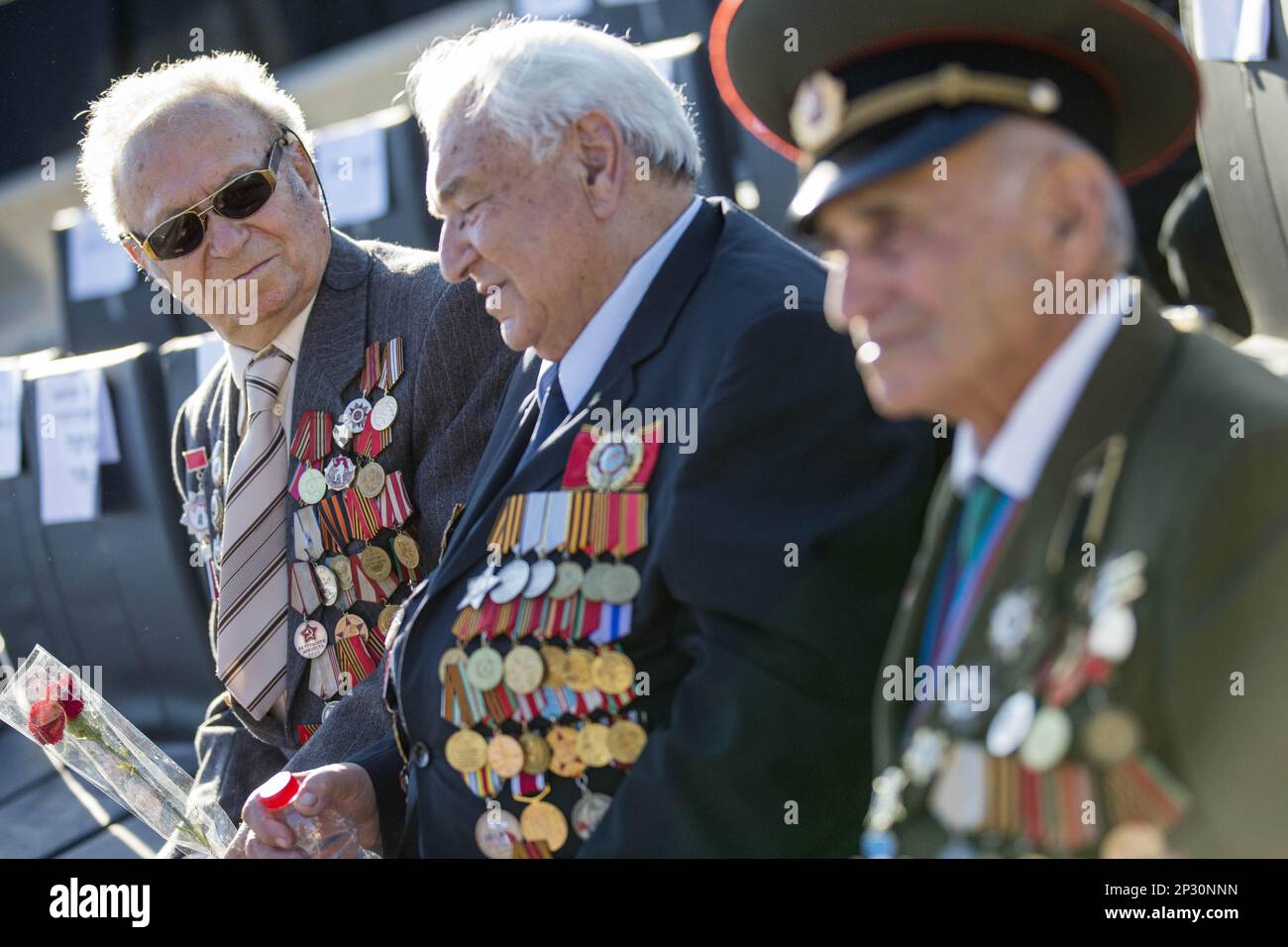 Veterans attend a ceremony honouring World War II veterans and marking ...