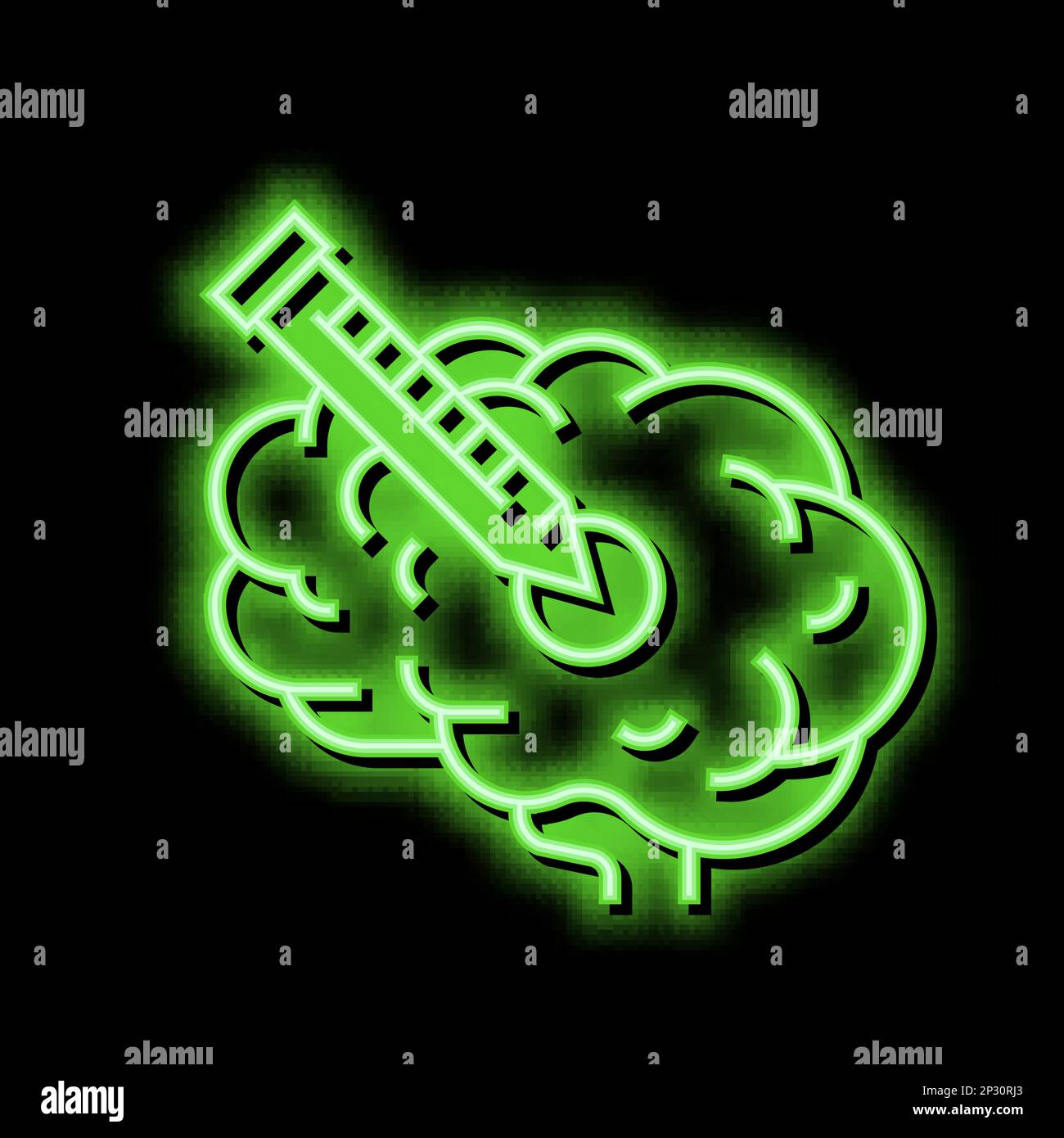 injection in brain neon glow icon illustration Stock Vector Image & Art ...