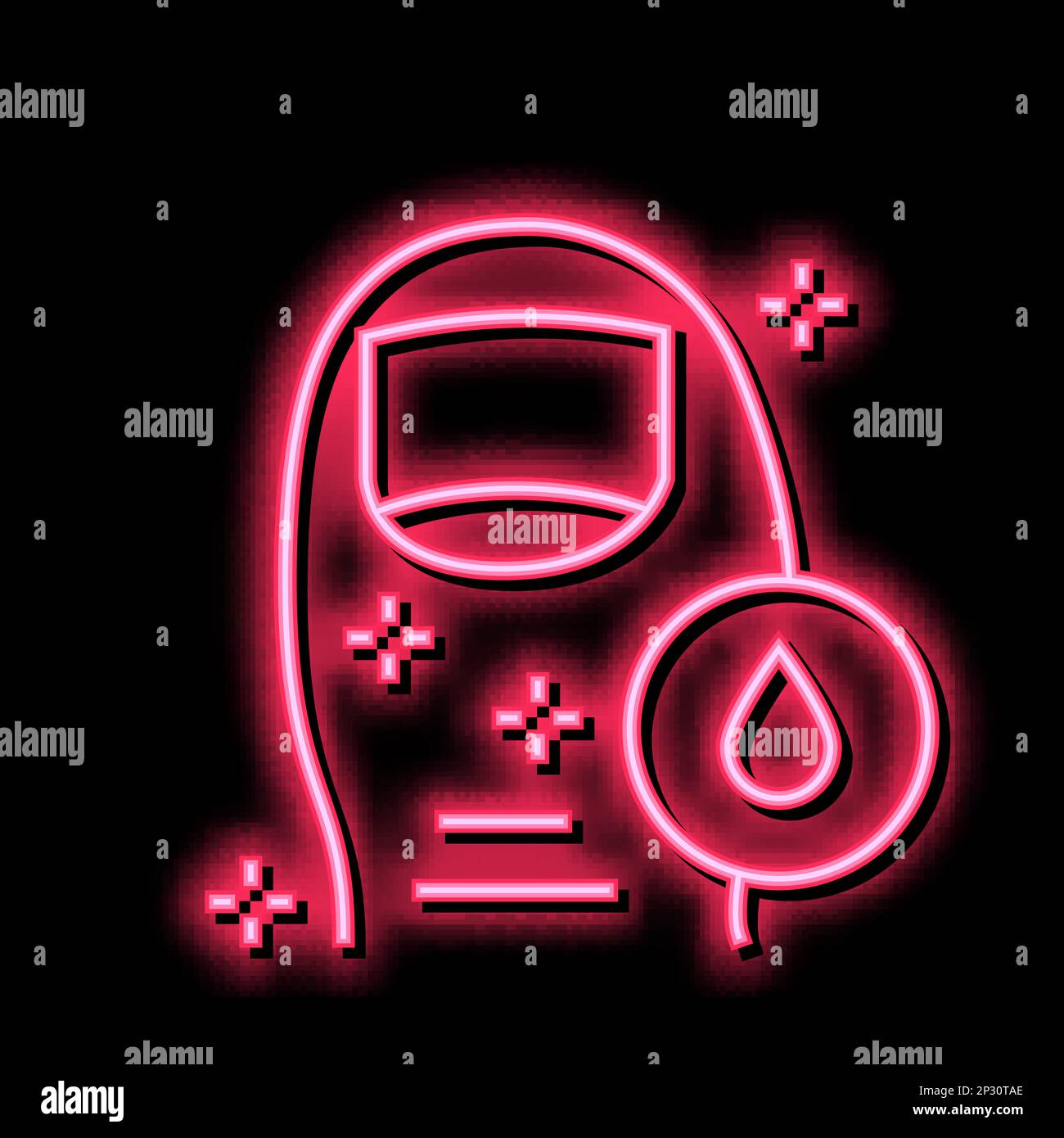 healthy clean toe nail, hygiene neon glow icon illustration Stock
