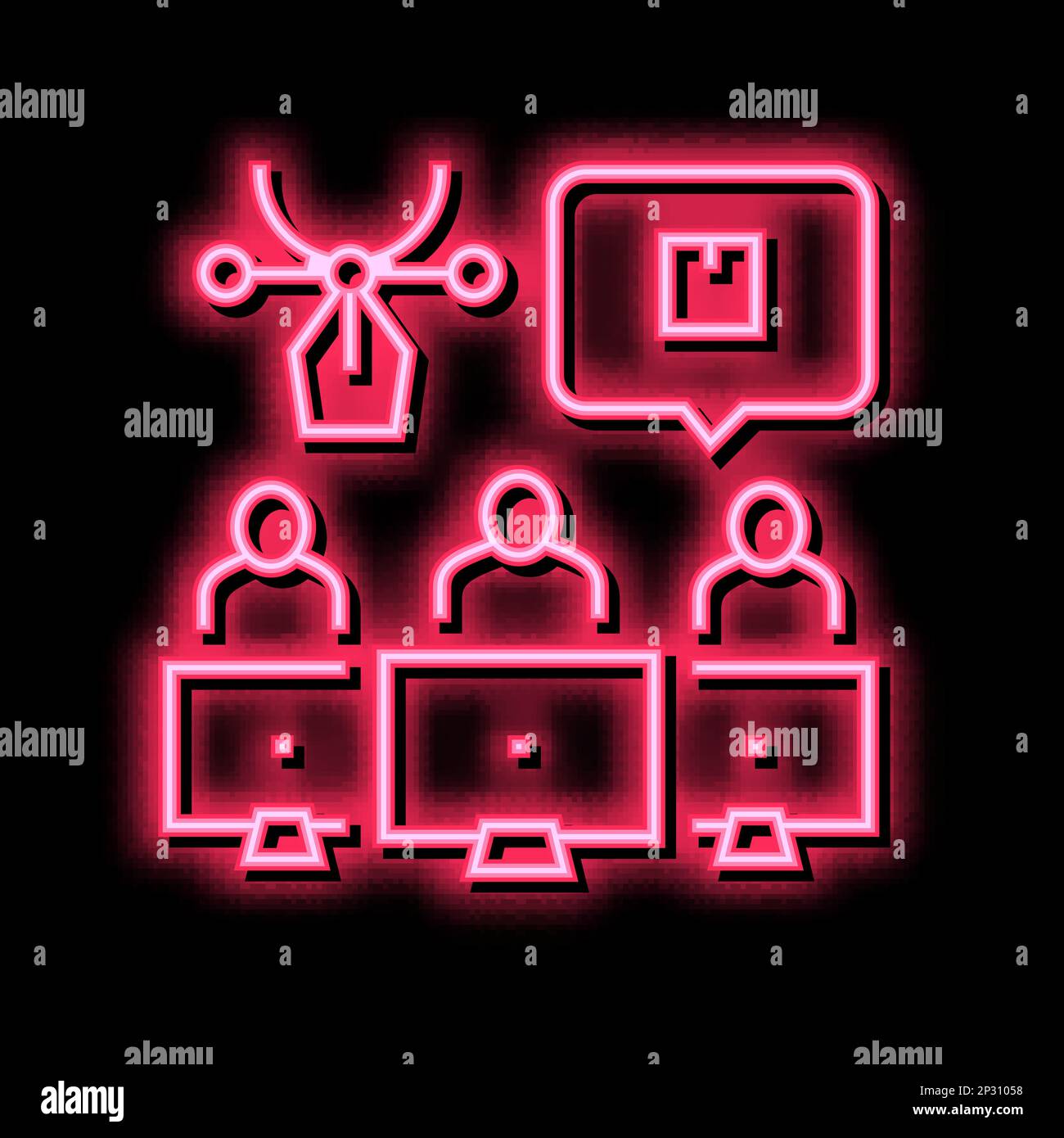factory creative command neon glow icon illustration Stock Vector Image ...
