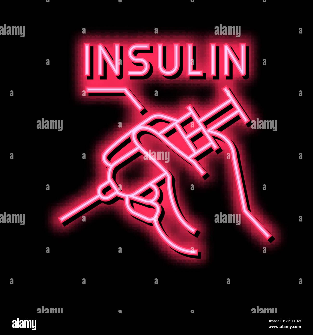 insulin syringe neon glow icon illustration Stock Vector Image & Art ...