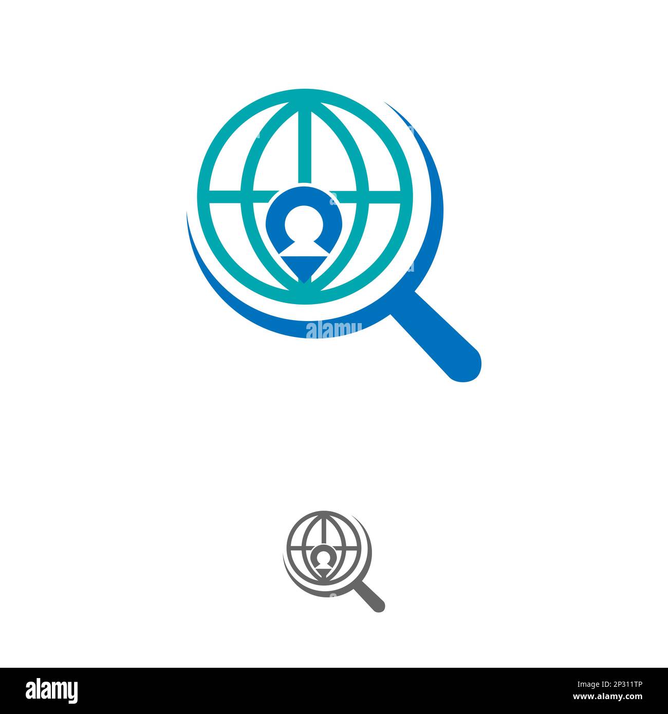 World search logo design vector, Colorful World logo design template, Icon symbol.EPS 10 Stock Vector