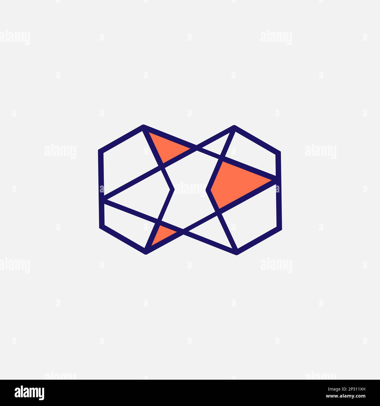 hexagon cube 3d sector group logo, arrow package box logotype.EPS 10 Stock Vector