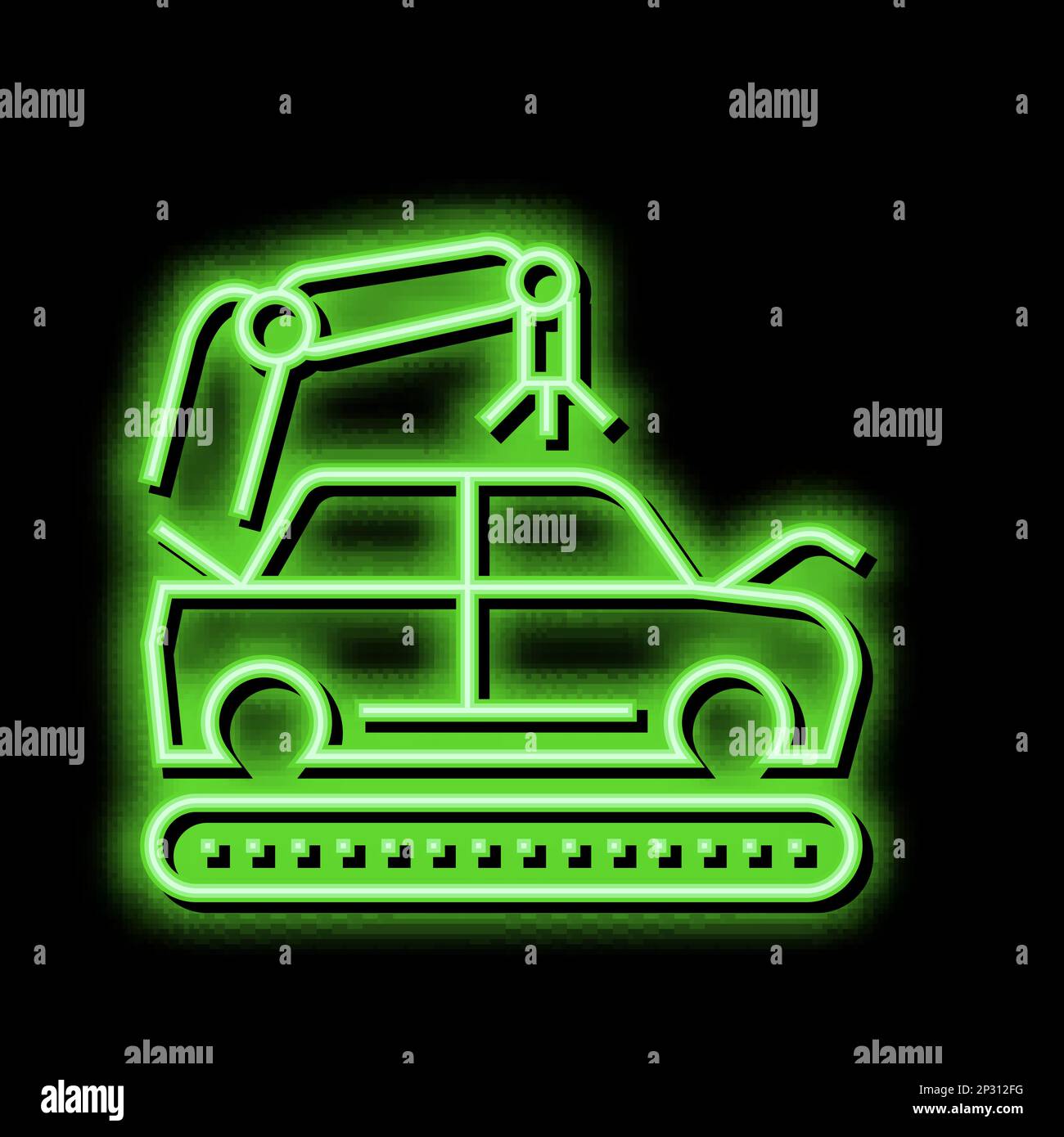 apply primer on car body neon glow icon illustration Stock Vector Image