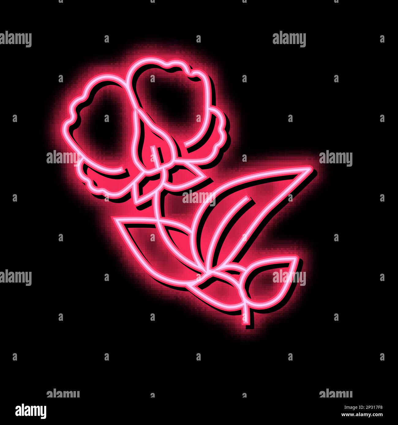 flowering plant peas neon glow icon illustration Stock Vector Image ...