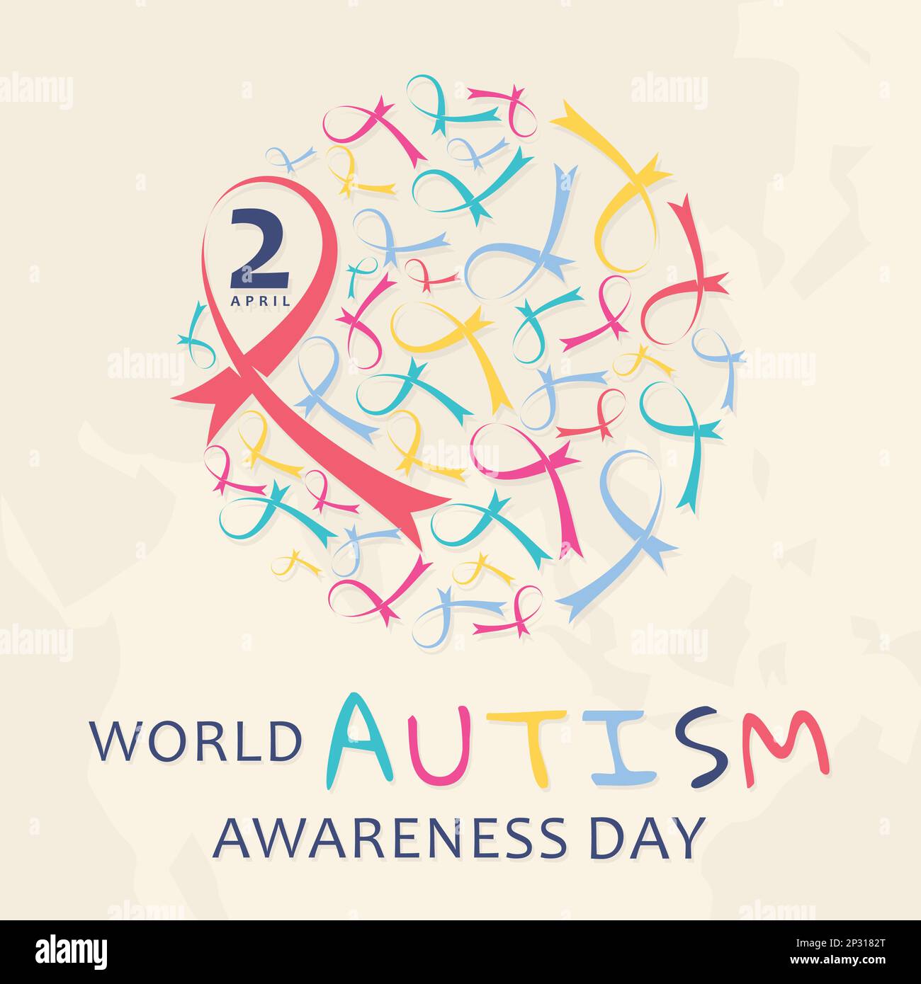 Banner or poster of World Autism Awareness Day. Vector illustration Stock Vector