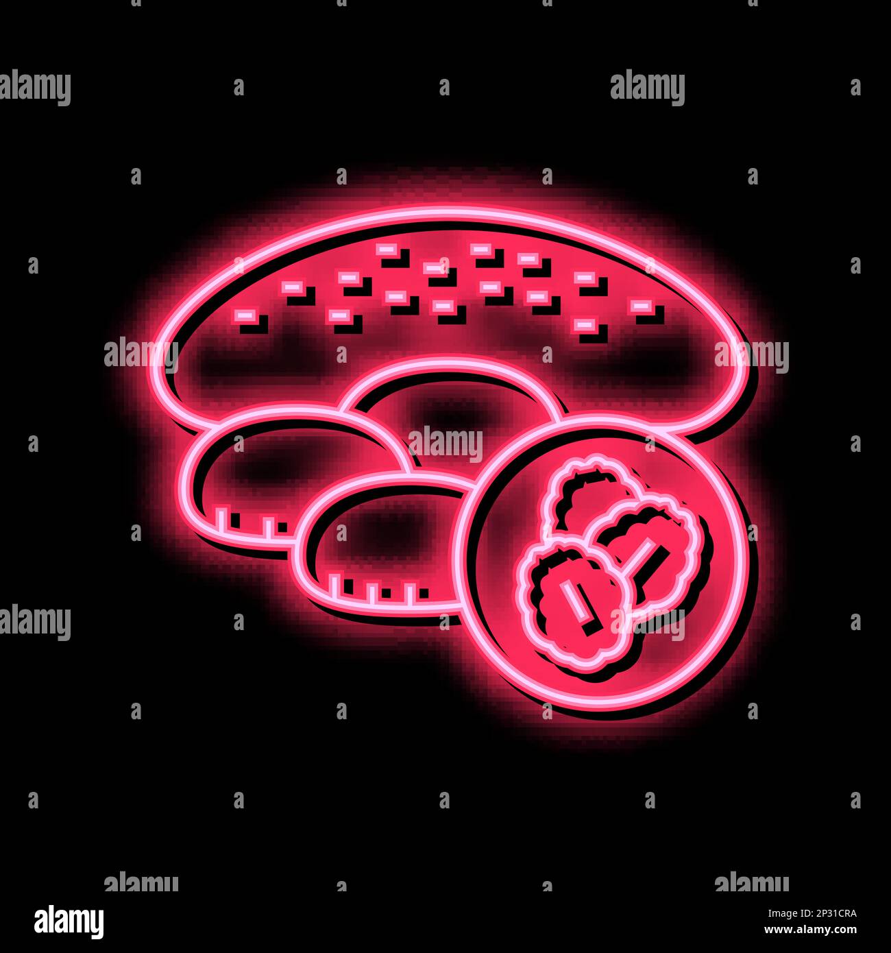oatmeal baked dessert neon glow icon illustration Stock Vector Image ...