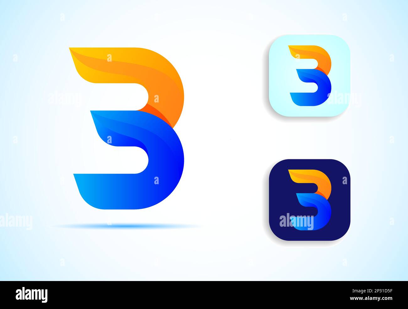 Abstract initial alphabet B logo design. Multi-color gradient letter icon vector illustration. Stock Vector