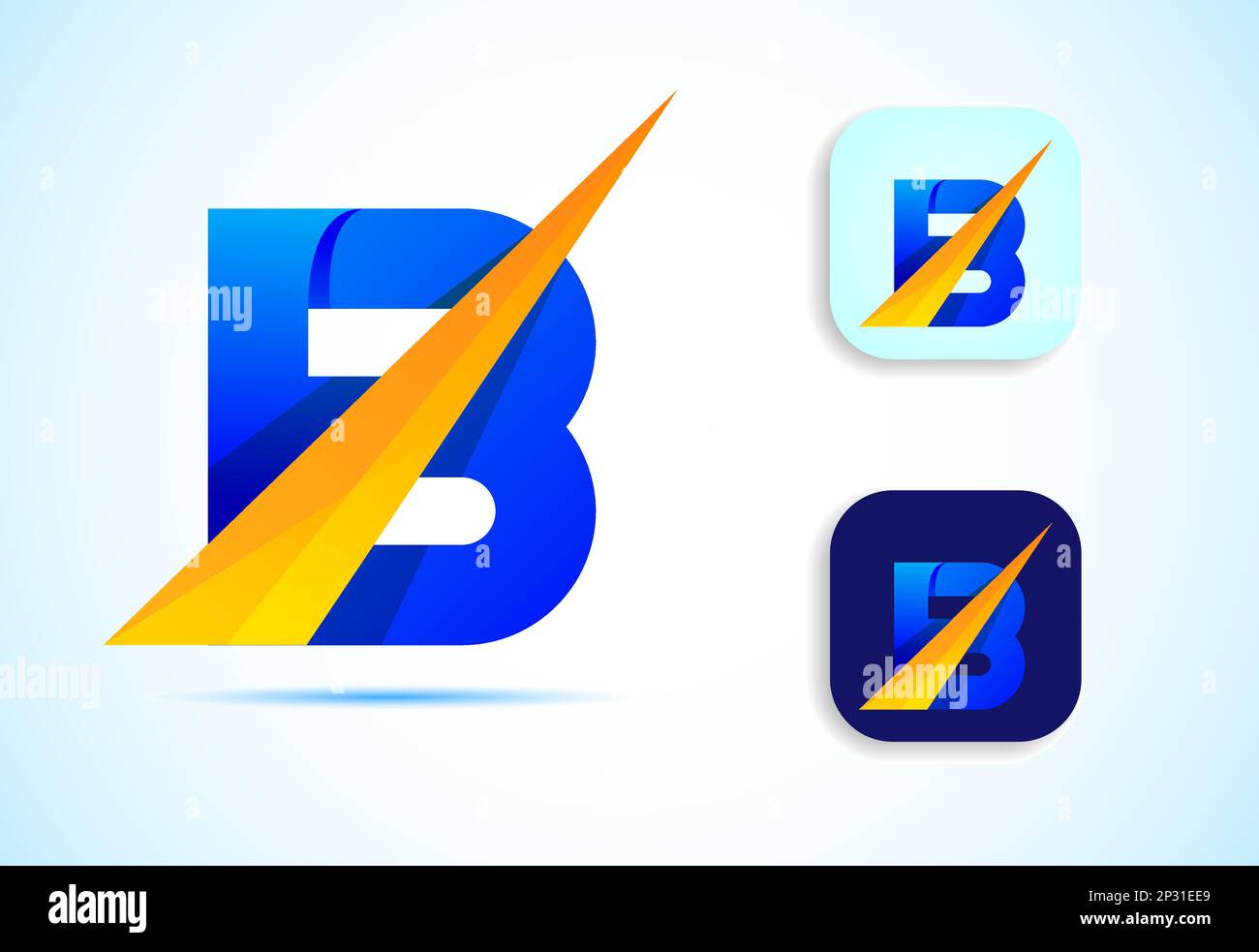 Abstract initial alphabet B logo design. Multi-color gradient letter icon vector illustration. Stock Vector