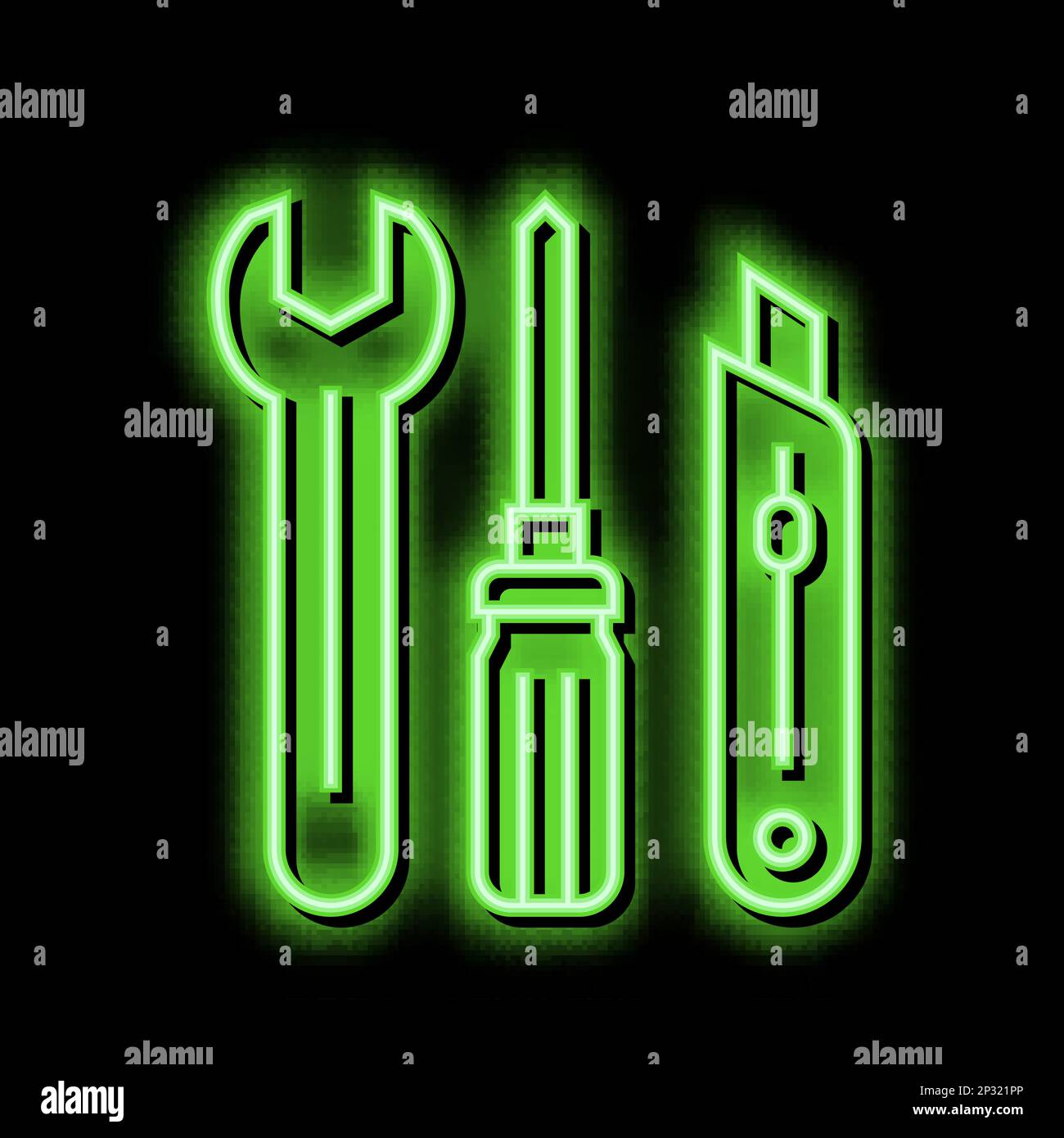 repair mens leisure neon glow icon illustration Stock Vector Image ...