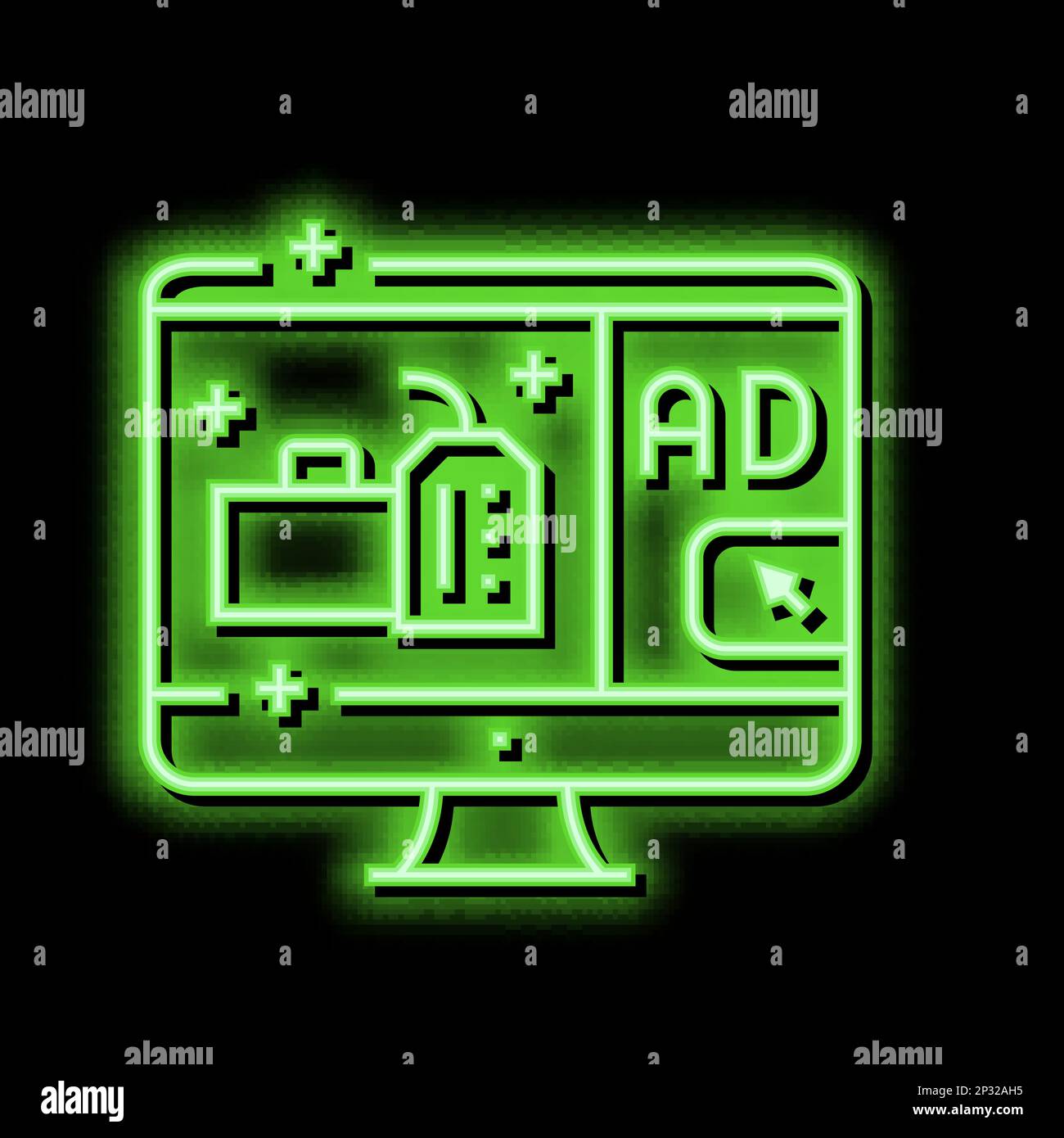 online advertising neon glow icon illustration Stock Vector Image & Art ...